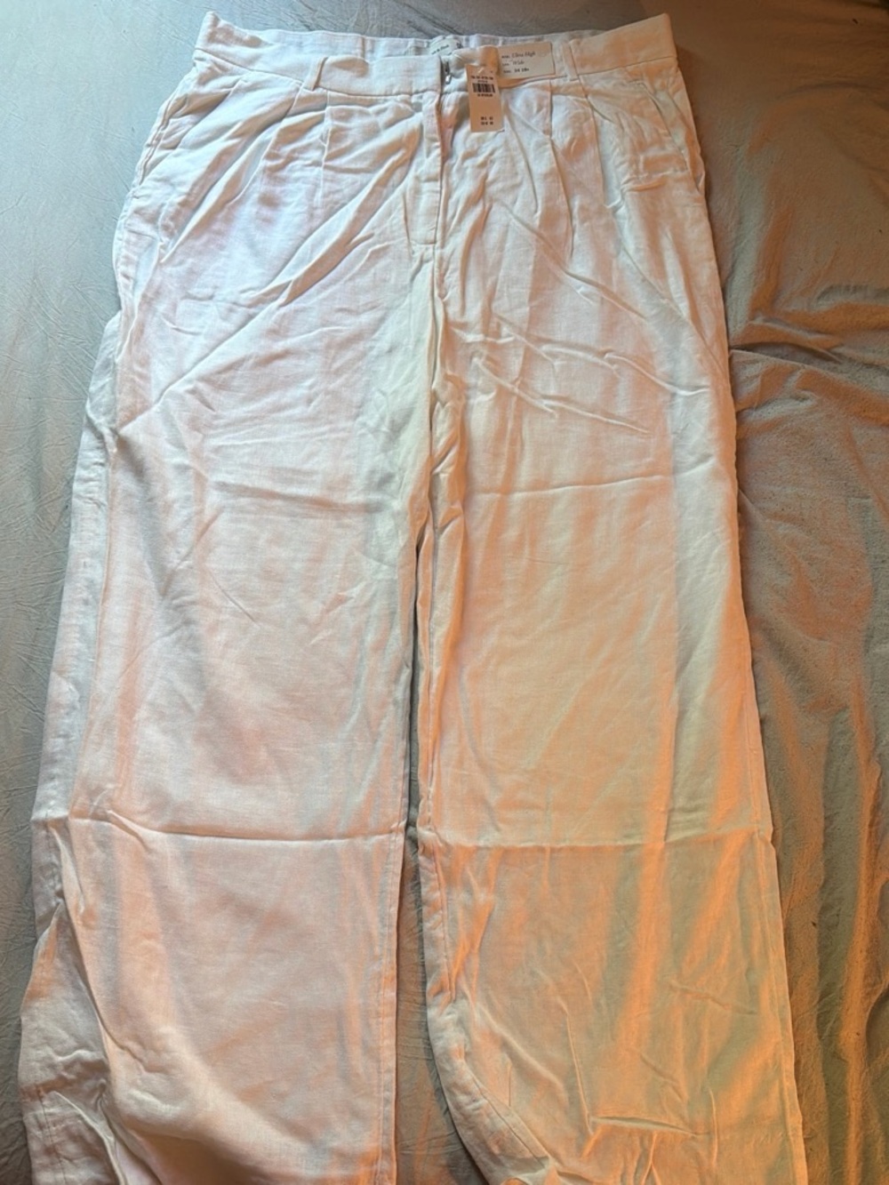 Abercrombie Women’s White Casual Linen Blend Pants